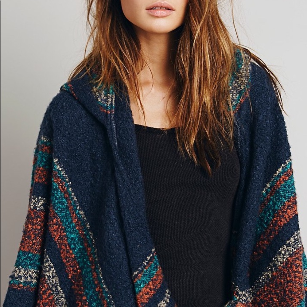 free people | plaid hooded ruana
